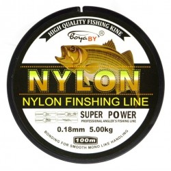 Волосінь для лову риби, BoyaBy Spirit Nylon Super Power, 100м, перетин 0,18мм